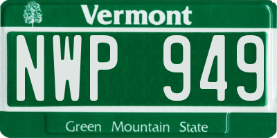 VT license plate NWP949
