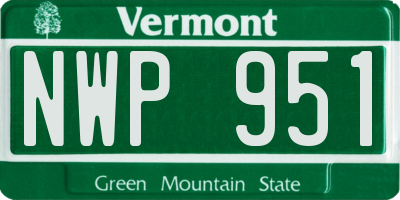 VT license plate NWP951