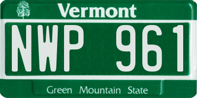 VT license plate NWP961