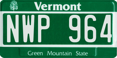 VT license plate NWP964