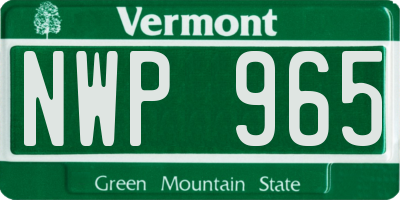 VT license plate NWP965