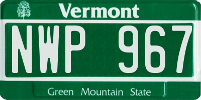 VT license plate NWP967