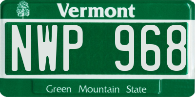 VT license plate NWP968