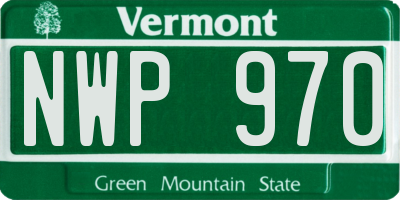 VT license plate NWP970