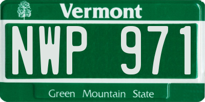 VT license plate NWP971