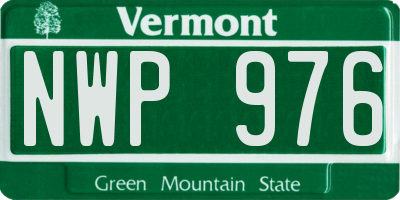 VT license plate NWP976