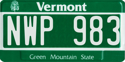 VT license plate NWP983