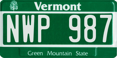 VT license plate NWP987