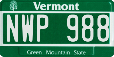 VT license plate NWP988