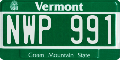 VT license plate NWP991
