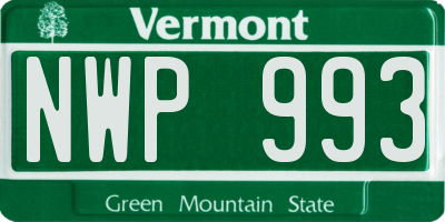 VT license plate NWP993