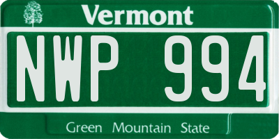 VT license plate NWP994