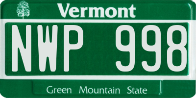 VT license plate NWP998