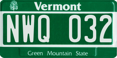 VT license plate NWQ032