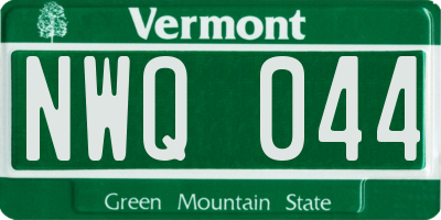 VT license plate NWQ044