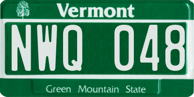 VT license plate NWQ048