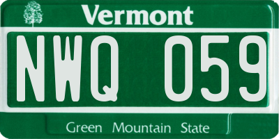 VT license plate NWQ059
