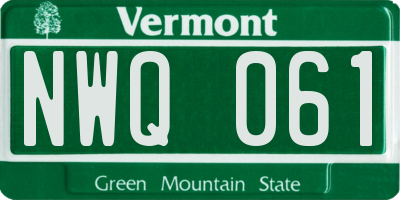 VT license plate NWQ061