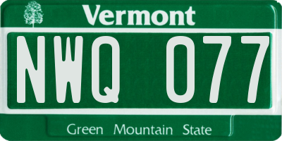 VT license plate NWQ077