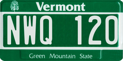 VT license plate NWQ120