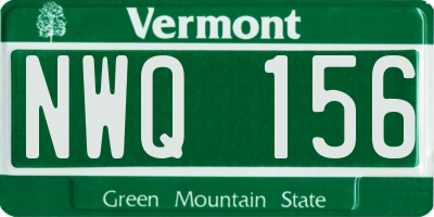 VT license plate NWQ156