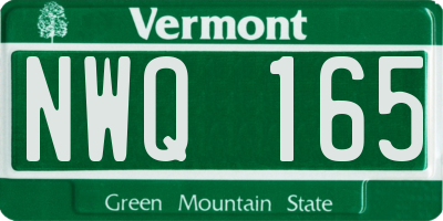 VT license plate NWQ165