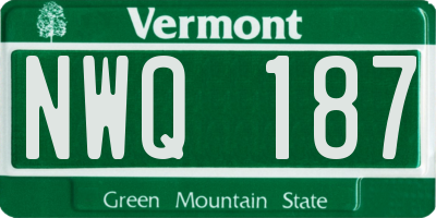 VT license plate NWQ187