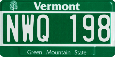 VT license plate NWQ198