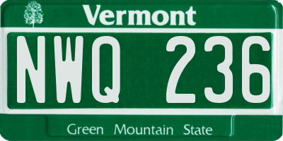 VT license plate NWQ236