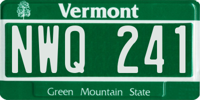 VT license plate NWQ241