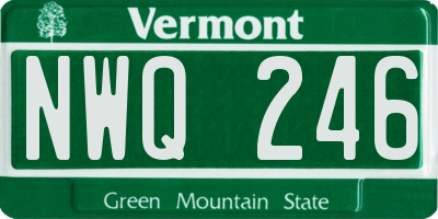 VT license plate NWQ246