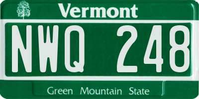 VT license plate NWQ248
