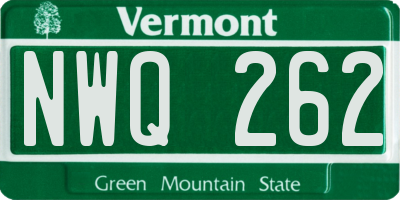 VT license plate NWQ262