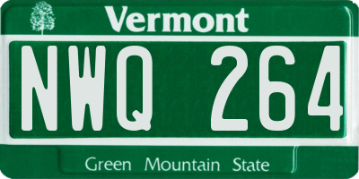 VT license plate NWQ264