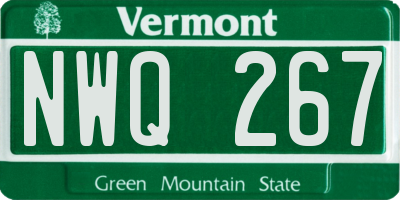 VT license plate NWQ267