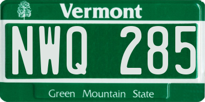 VT license plate NWQ285