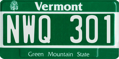 VT license plate NWQ301