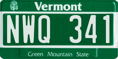 VT license plate NWQ341