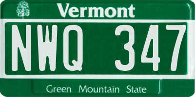 VT license plate NWQ347