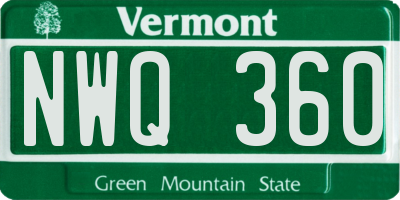 VT license plate NWQ360