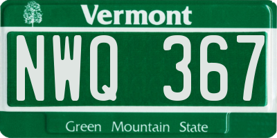 VT license plate NWQ367
