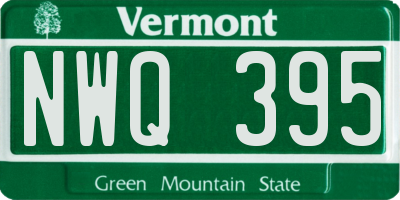 VT license plate NWQ395
