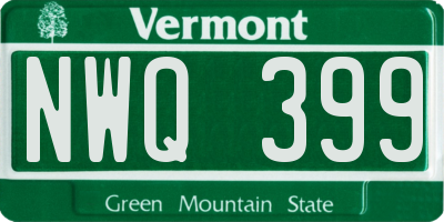 VT license plate NWQ399