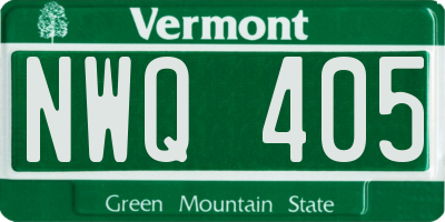 VT license plate NWQ405