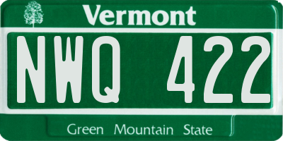 VT license plate NWQ422