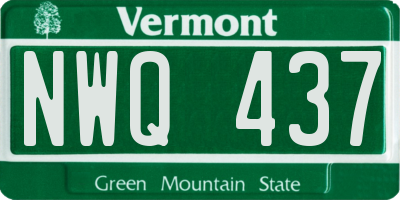 VT license plate NWQ437