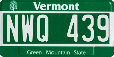 VT license plate NWQ439