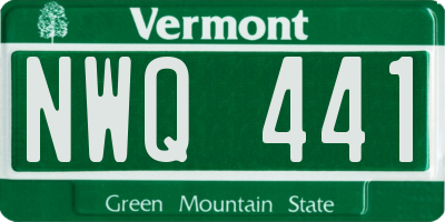 VT license plate NWQ441