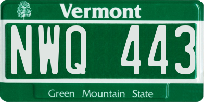 VT license plate NWQ443