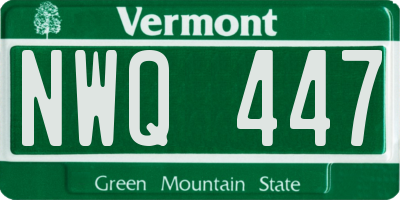 VT license plate NWQ447